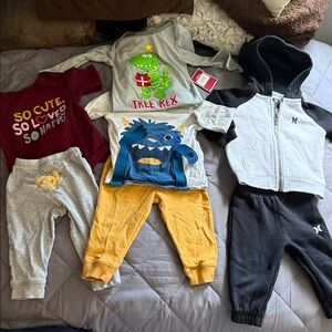 Bundle: 3 complete outfits for boy or girl. Bonus items